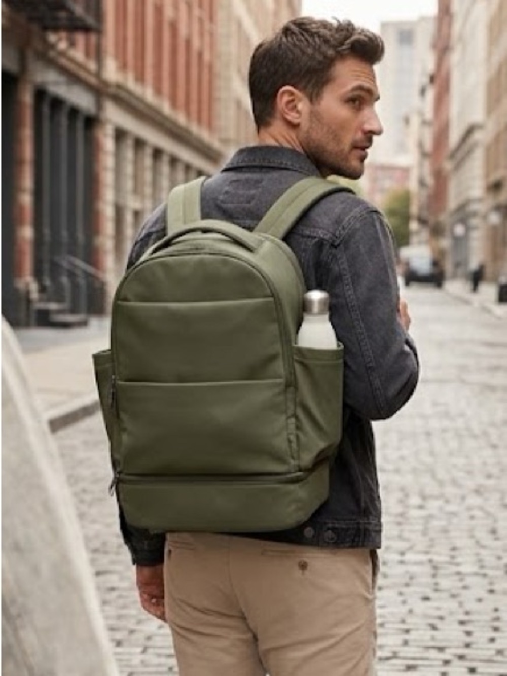 Away Double Diaper Backpack in Olive Green – Excellent Condition! Gender Neutral